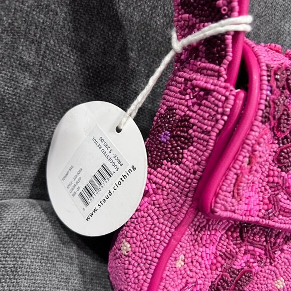 Staud Tommy Beaded Shoulder Bag Blossom Garden Party - Picture 2 of 16